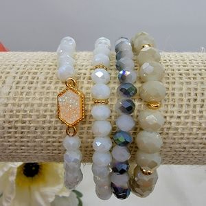 Set Of 4 Individual Stretch Bracelets With Gift Bo